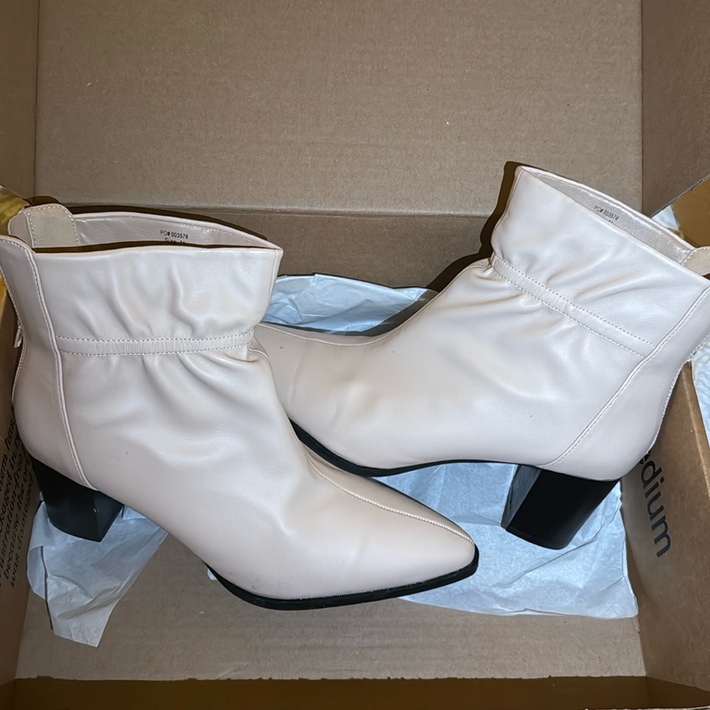 Elegant Cream Ankle Boots